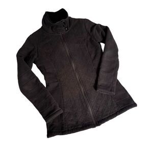 The North Face Women's small Black Quilted Fleece Jacket Mid-Length